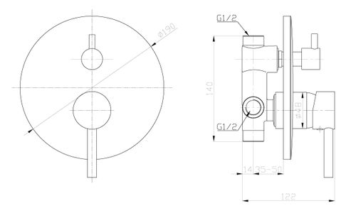 אינטרפוץ 4 דרך PASSERO שחור מט AQUILA