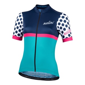 חולצה לרכיבת אופניים לנשים SOLID LADY JERSEY כחול אריג רשת עמידה ומנדפת לתנאי שטח