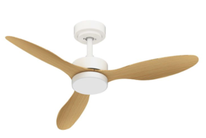 מאוורר תקרה 42" VERMONT +שלט ולד 24W CCT לבן+עץ NORTHER