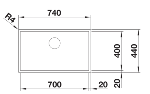 כיור מטבח בלנקו נירוסטה זירוקס ZEROX 700-IF | זירוקס BLANCO – ניקל