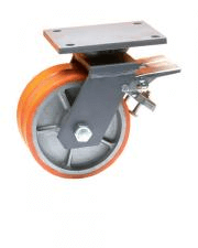 גלגלים עם מזלג מגולוון מרותך סדרה E גליל כפול