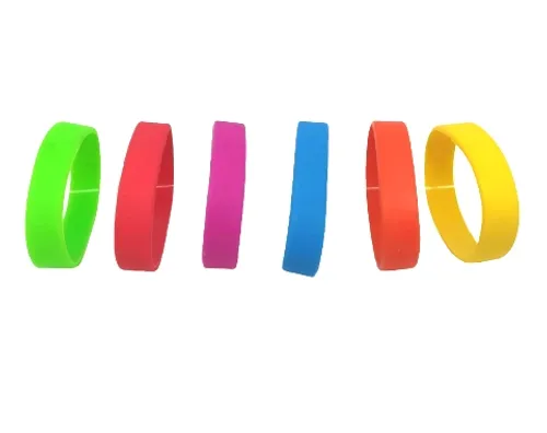צמידי סיליקון חלקים ב-6 צבעים - 36 יח'