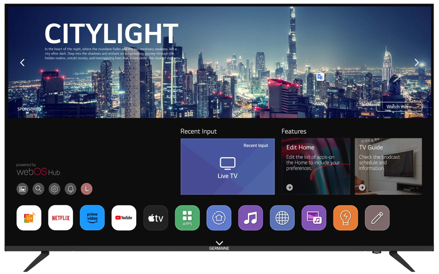 טלויזיה Germaine 55" webOS QLED 4K UHD 60Hz