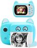 מצלמה דיגיטלית מדפיסה לילדים עם וידאו, מסך "2.4, צילום HD ו 3 סלילים להדפסה - כחול