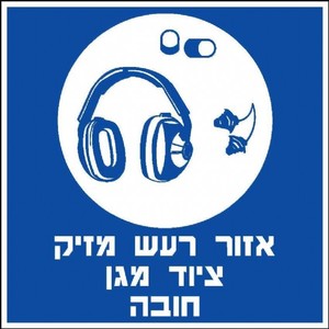 שלט אזור רעש מזיק 30 × 30 ס"מ