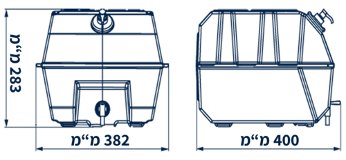 מיכל מים 28 ליטר עם סבונייה לעגלה תוצרת LAGO איטליה