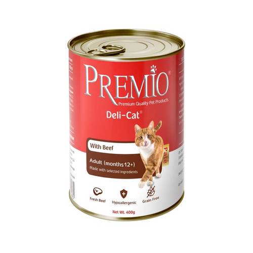 פרמיו פטה בקר 400 גרם שימורים לחתול Premio Deli-Cat Beef