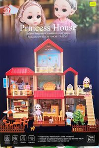 בית בובות שתי קומות עם אביזרים 82*70