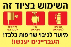 שלט פולט אור ציוד זה מיועד לכיבוי שרפות 30 × 20 ס"מ