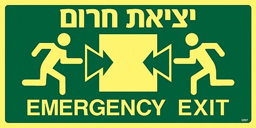 שלט פולט אור יציאת חרום 30 × 15 ס