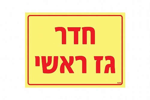 שלט פולט אור חדר גז ראשי 20 × 15 ס