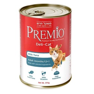 שימורים לחתול פרימיו PREMIO שימורים בטעם טונה 375 גרם