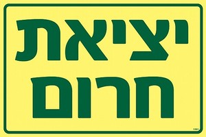 שלט פולט אור יציאת חרום 30 × 20 ס"מ