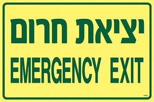 שלט פולט אור יציאת חרום 30 × 20 ס"מ