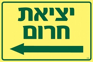 שלט פולט אור יציאת חרום שמאלה 30 × 20 ס"מ