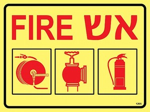 שלט פולט אור אש Fire 20 × 15 ס"מ