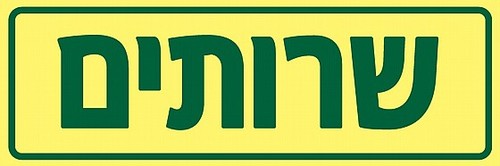 שלט פולט אור שרותים 10 × 30 ס