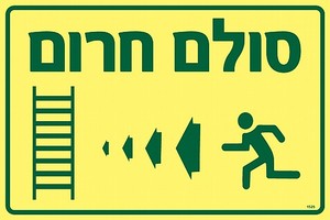 שלט פולט אור סולם חרום שמאלה 30 × 20 ס"מ