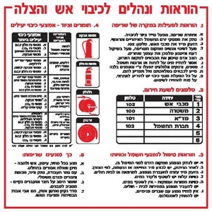 שלט פולט אור הוראות ונהלים לכיבוי אש