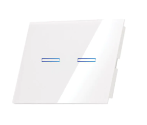 מפסק תאורה Wi-Fi חכם תחת הטיח Semicom - שני מתגים - זכוכית לבנה