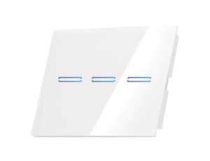 מפסק תאורה Wi-Fi חכם תחת הטיח Semicom - שלושה מתגים - זכוכית לבנה