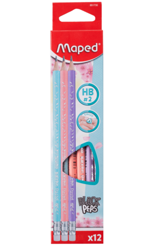 12 עפרונות כתיבה מבית MAPED , גווני פסטל