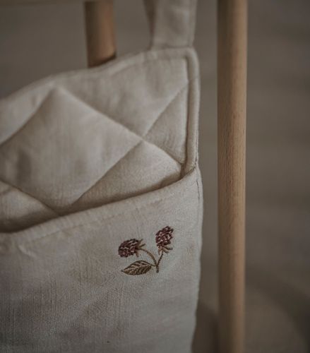 שק חיתולים לתלייה על מיטה או עריסת תינוק מתערובת פשתן - פטל