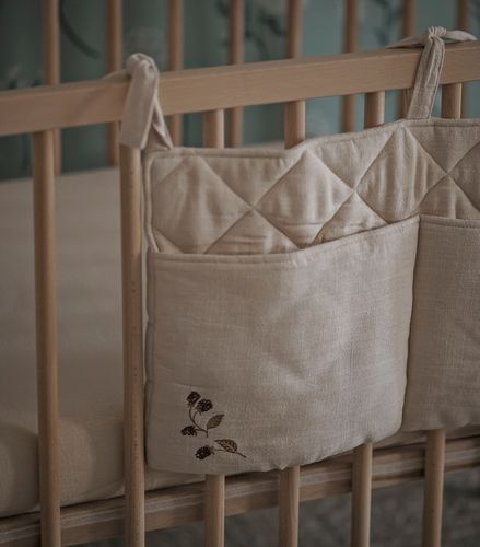 שק חיתולים לתלייה על מיטה או עריסת תינוק מתערובת פשתן - פטל