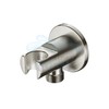 חמת | נקודת מים עגולה מפליז למקלחון חמת 801296 כולל מתלה קבוע למזלף | כרום מוברש F16S