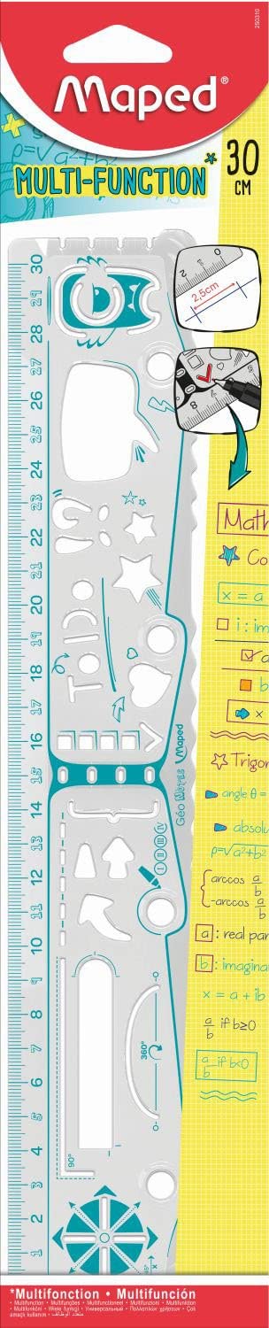 סרגל 30 ס"מ עם צורות MULTIFUNCTION RULER