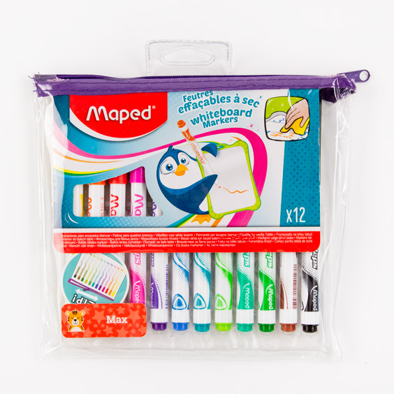 סט 12 טושים דקים ללוח WHITEBOARD MARKERS