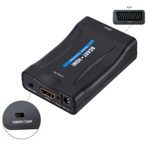 מתאם מעביר מחיבור SCART לחיבור HDMI מעביר SCART TO HDMI
