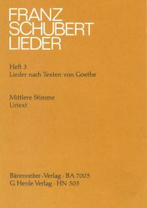 ספר תווים Schubert: Songs by Goethe, Medium Voice