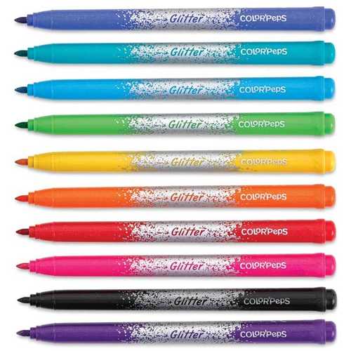 10 טושים צבעוניים מנצנים GLITTER FELT-TIP PENS