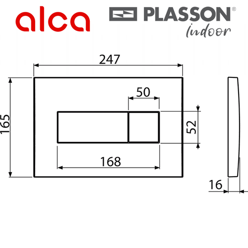לחצן ניאגרה סמויה | מט | אלקה ALCA | סדרה 370 דגם 371 | 50300033