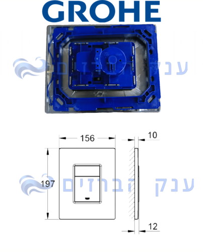 לחצן לניאגרה סמויה | גרואה GROHE | מלבני | סטן | 38732P00