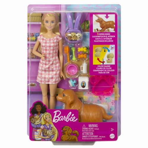 בובת ברבי מטפלת בכלבלב ובגורים - Barbie