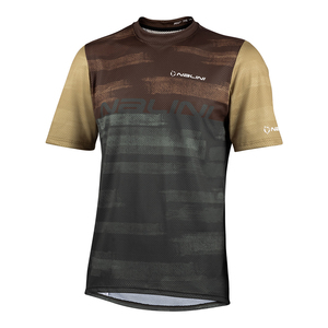 חולצה לרכיבת אופניים לגברים NEW MTB SHIRT חום-ירוק עמוק רשת מאווררת ועמידה לשטח