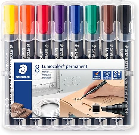 סט 8 לורדים צבעוניים LUMOCOR PERMANENT MARKER