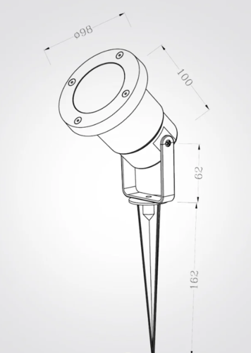 דוקרן לגינה GU10| 220V| שחור/ לבן ACTEC
