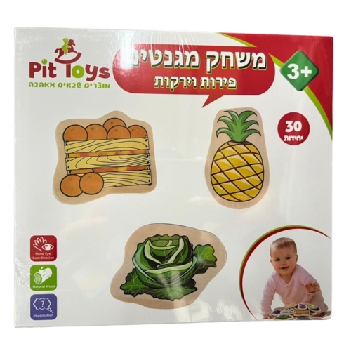 משחק מגנטים פירות וירקות מעץ