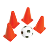 סט 4 קונוסים כתומים עם שפיץ למשחק ואימון כדורגל (מגוון צבעים)