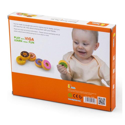 סט 6 סופגניות מעץ ויגה - VIGA 51604