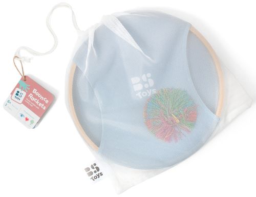 ערכת זוג מחבטי בד עם ידיות מעץ למשחק + כדור גומי