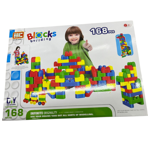 בלוקס ערכת בנייה לילדים ענקית 168 חלקים