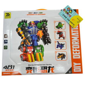 דמות רובוט לחימה עם 4 אפשרויות הרכבה