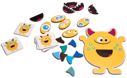 משחק התאמה מפלצות תאומות Monster Twins מעץ עם כרטיסיות 61 חלקים