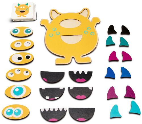 משחק התאמה מפלצות תאומות Monster Twins מעץ עם כרטיסיות 61 חלקים