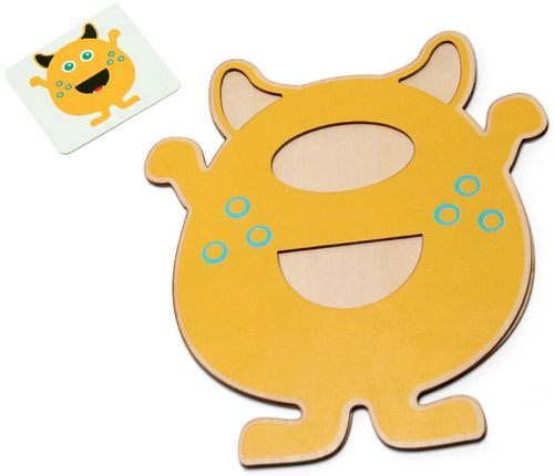 משחק התאמה מפלצות תאומות Monster Twins מעץ עם כרטיסיות 61 חלקים