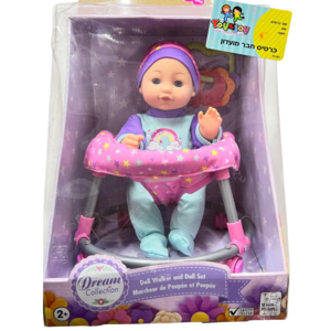 בובת תינוקת בהליכון מתגלגל